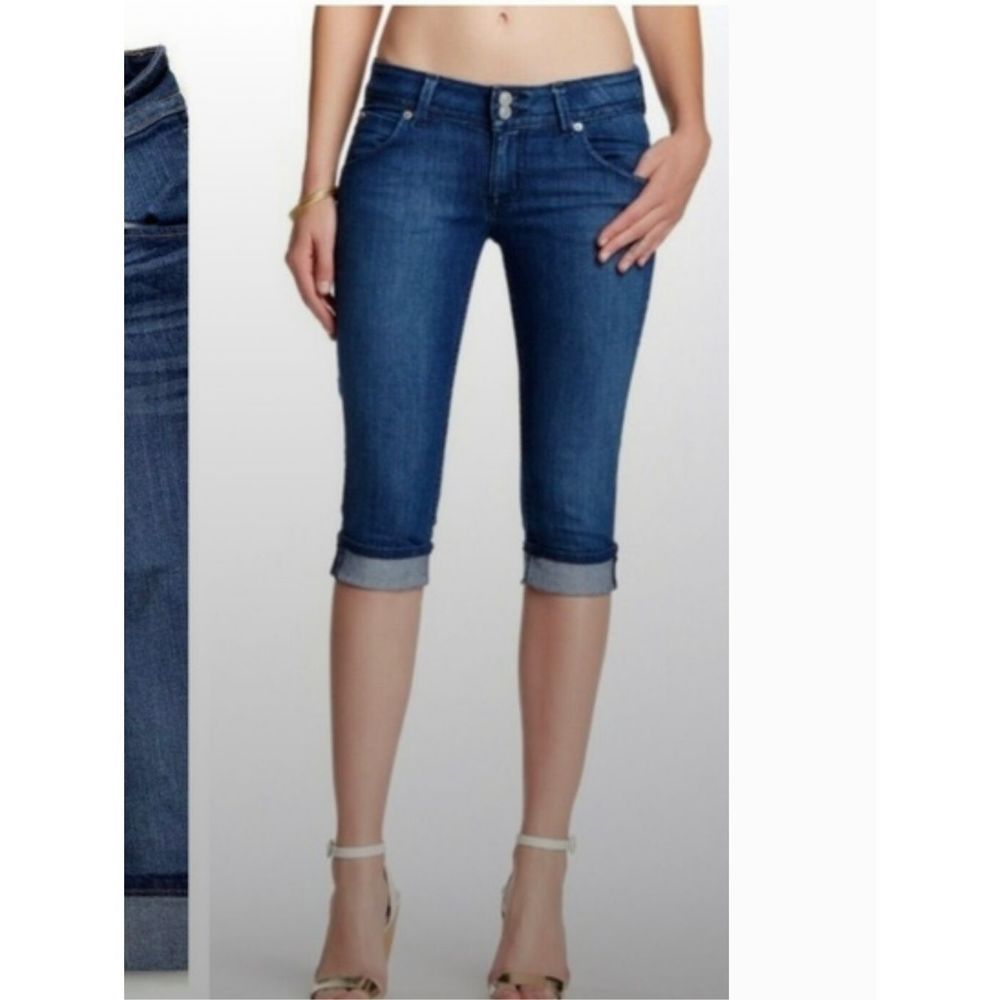 Hudson Malibu Cap Cuffed Capri Blue Denim Jeans 29
